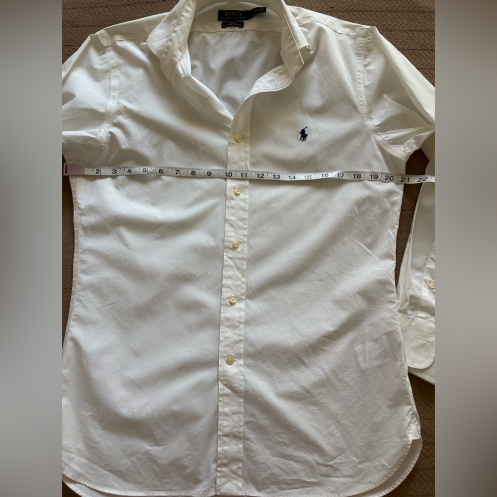 Ralph Lauren Slim Fit  White Long-Sleeve Button-Up Dress Shirt - Picture 5 of 8